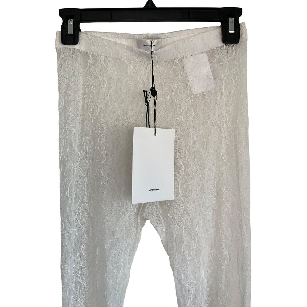 WARDROBE.NYC Lace Tights in Off White New Womens Nylons Pantyhose - Picture 7 of 16
